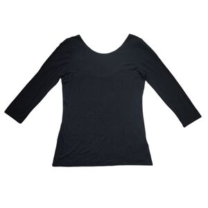 Guess Black Stretchy 3/4 Sleeve  Women's Top Size M